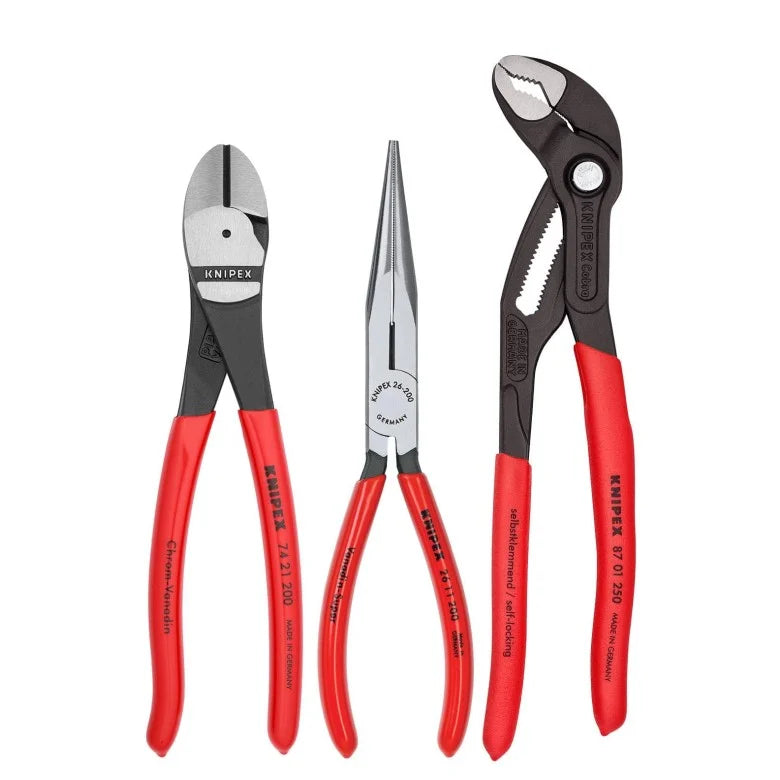 Knipex 00 20 08 US2 3 Piece Universal Set with Cobra Pliers