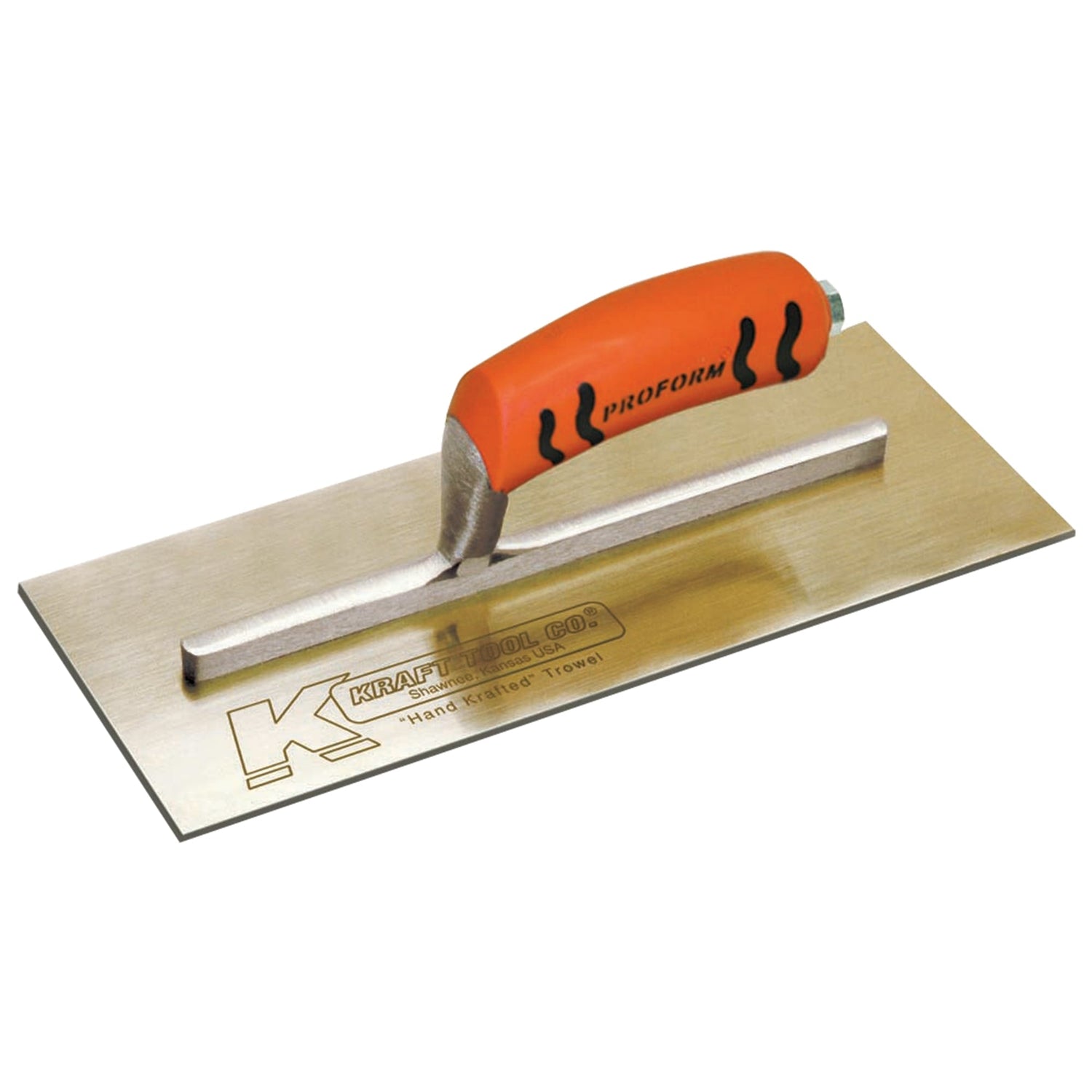 Kraft Tool PL460PF 13" x 5" Golden Stainless Steel Finish Trowel with ProForm® Handle
