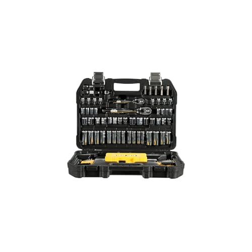 DeWalt DWMT73801 Mechanics Tools Kit and Socket Set, 1/4" & 3/8" Drive, SAE, 108-Piece