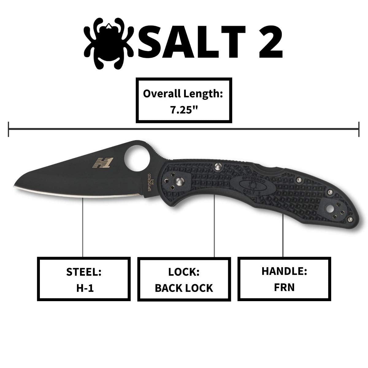 Spyderco C88PBBK2 Salt 2 Lightweight Knife