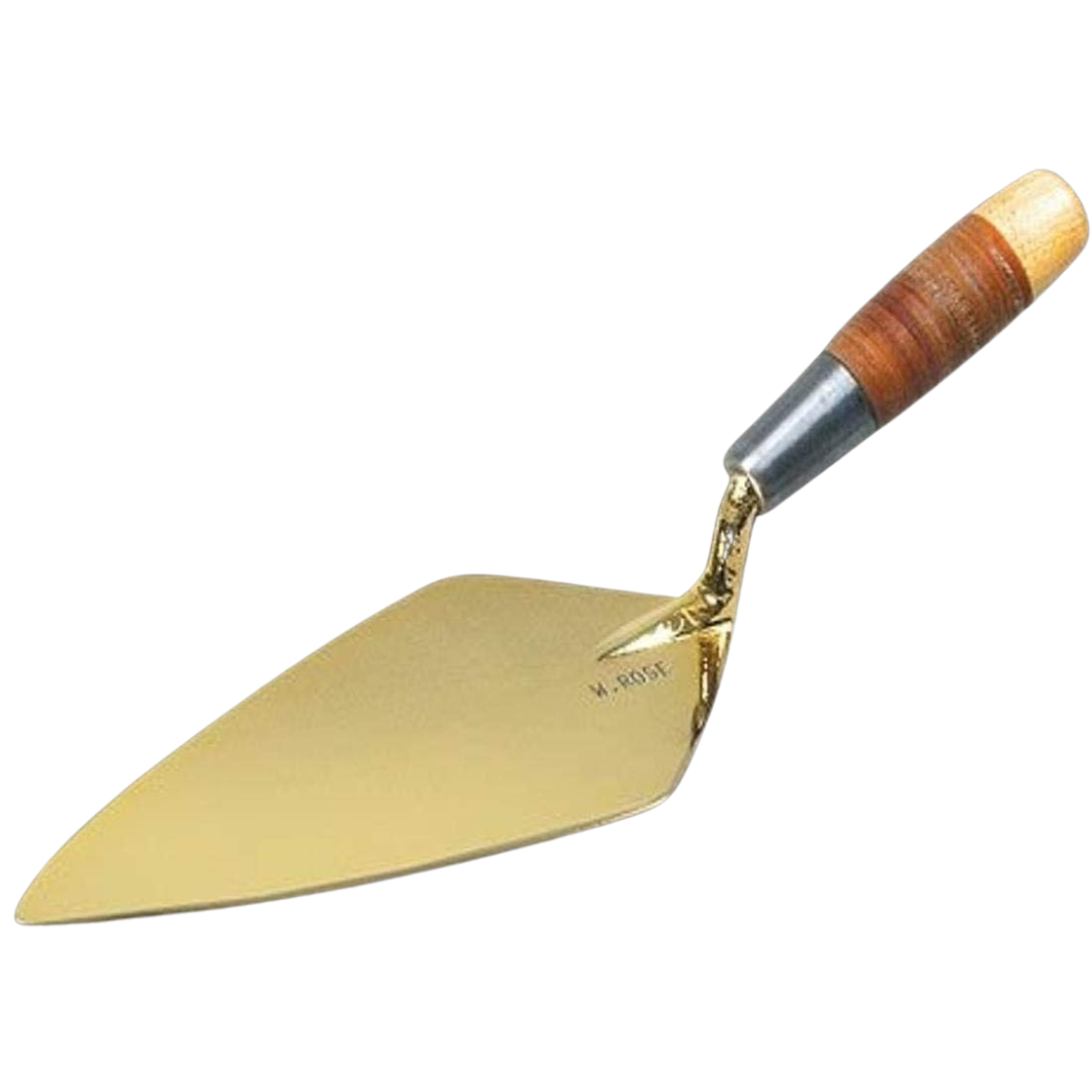 Kraft Tool RO316-10G 10" Gold Ceremonial Trowel with Leather Handle