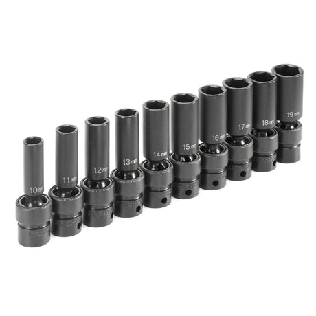 Grey Pneumatic 1210UMD 3/8" Drive Deep Length Universal Set