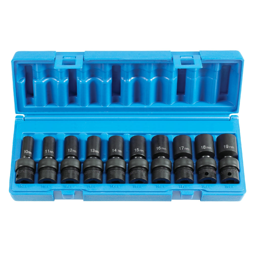 Grey Pneumatic 1210UMSD 3/8" Drive Semi-Deep Length Universal Set