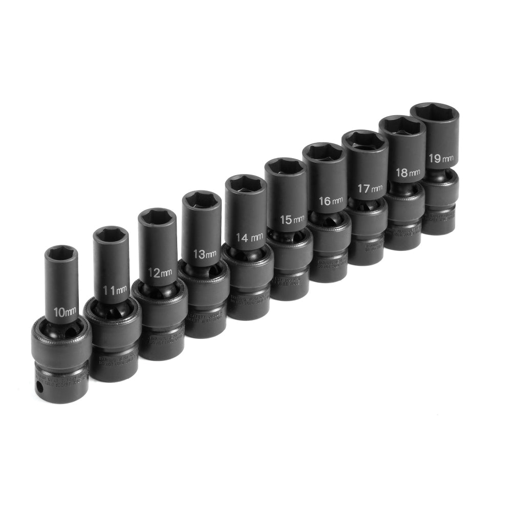 Grey Pneumatic 1210UMSD 3/8" Drive Semi-Deep Length Universal Set
