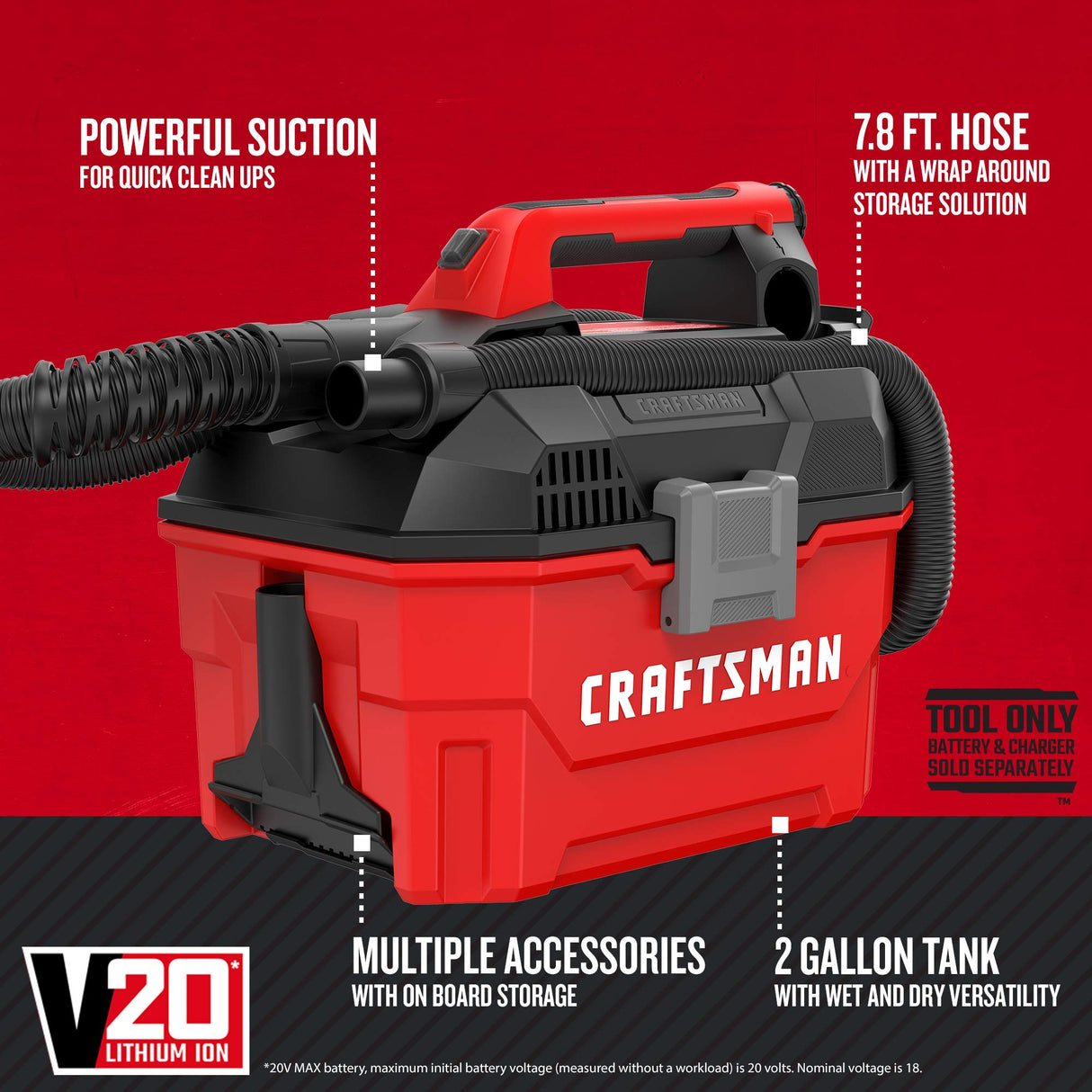 Craftsman CMCV002B V20 Cordless Vacuum Cleaner
