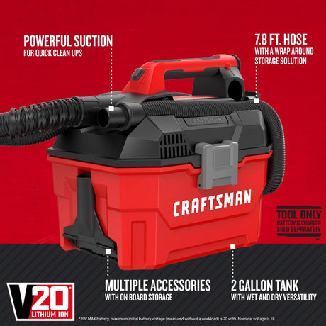 Craftsman CMCV002B V20 Cordless Vacuum Cleaner