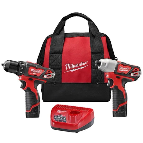 Milwaukee 2494-22 M12 Cordless Drill/Driver Hex Imp 2 Piece (1) Battery Kit