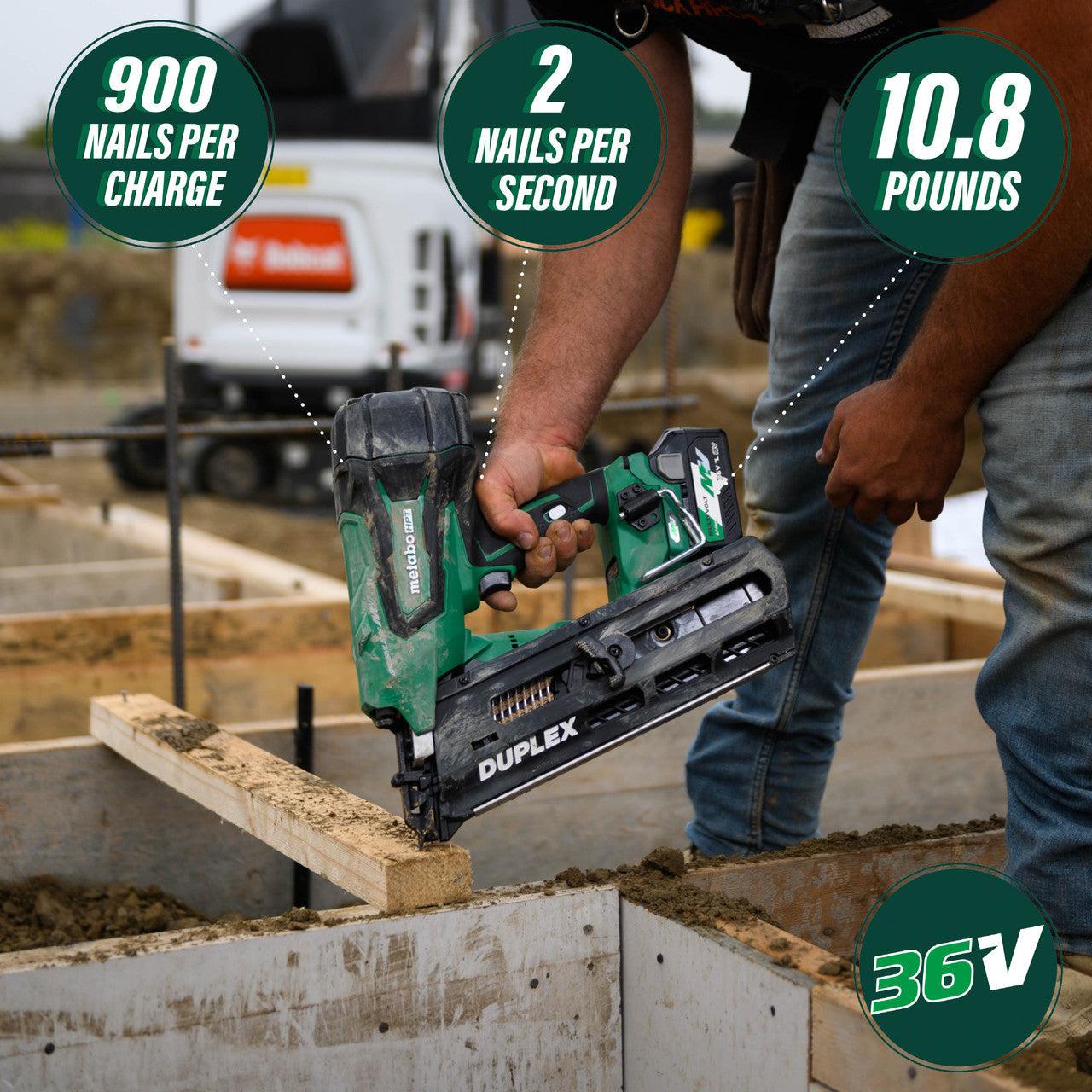 36V 21 Degree 3-1/2 Inch Duplex Nailer | Metabo HPT NR3675DD