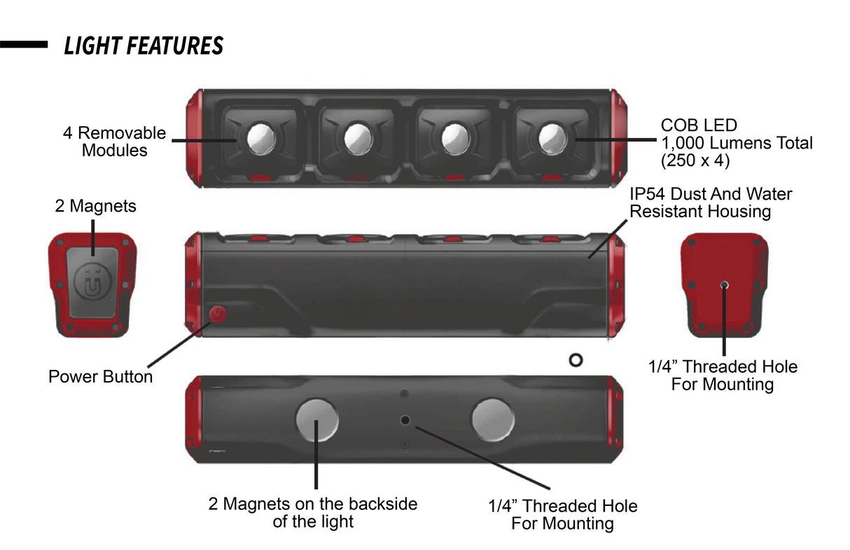 Power Probe PPMWL1000 Power Probe Tek Modular Work Light