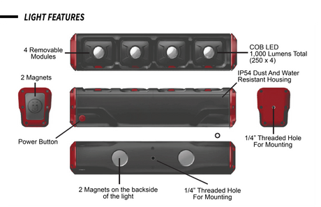 Power Probe PPMWL1000 Power Probe Tek Modular Work Light