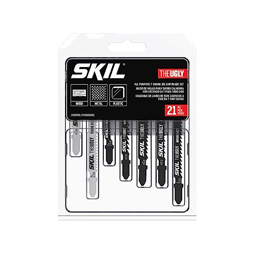 SKIL JSB2000 21 Pc All-Purpose T-Shank Jig Saw Blade Set for SKIL Jig Saws