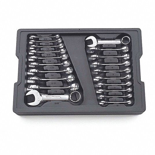 20 Pc. 12 Point Stubby Combination SAE/Metric Wrench Set