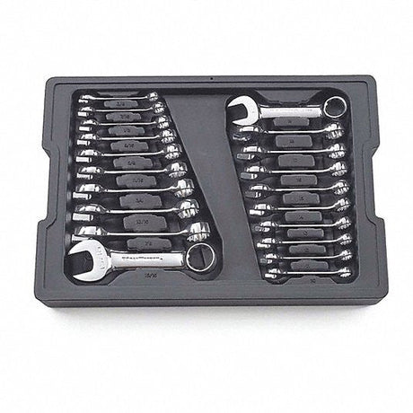 20 Pc. 12 Point Stubby Combination SAE/Metric Wrench Set