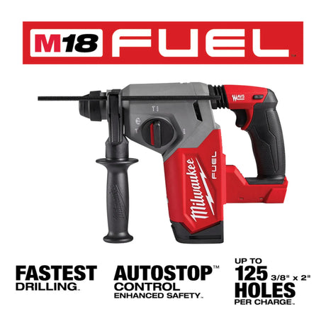 Milwaukee 2912-22 M18 FUEL 18V Lithium-Ion Brushless Cordless 1 in. SDS-Plus Rotary Hammer Kit
