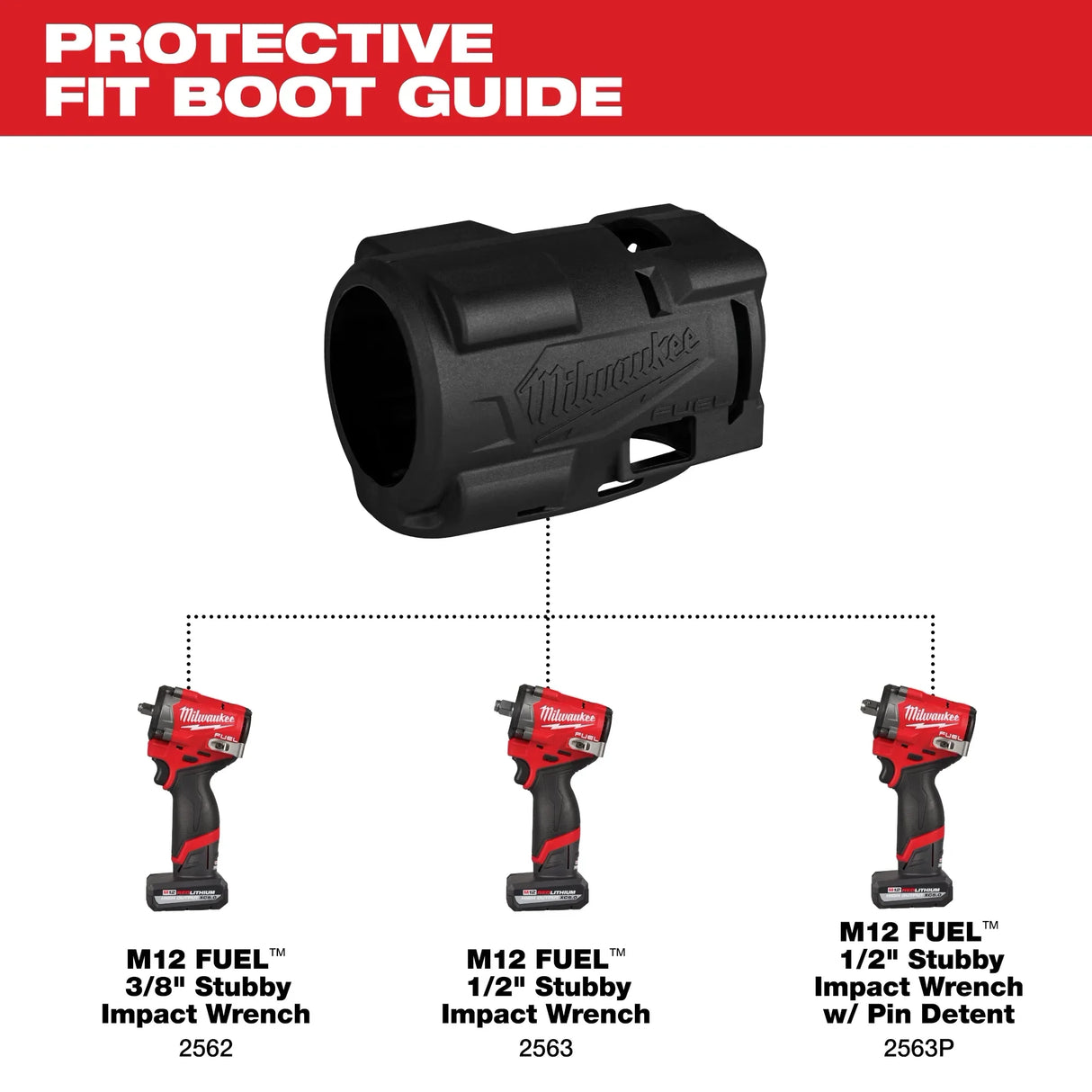 Milwaukee 49-16-2562 M12 Fueltrade Stubby Impact Wrench Protective Boot