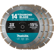 14" Diamond Blade, Segmented, General Purpose, Contractor 3/pk