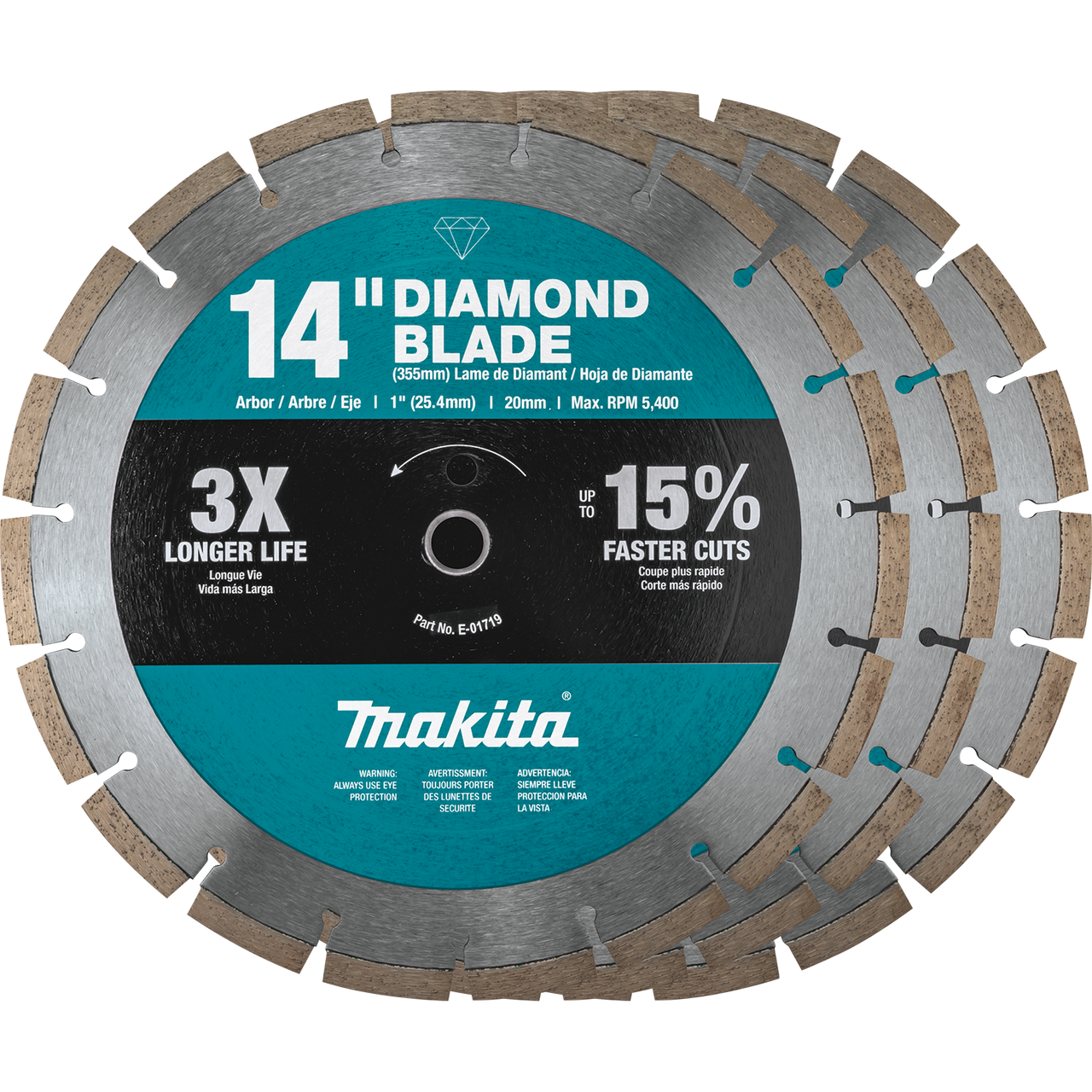 14" Diamond Blade, Segmented, General Purpose, Contractor 3/pk