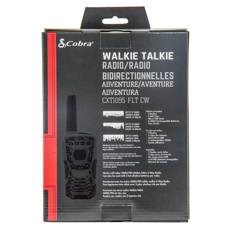 RANGE: Up to 37 mile range - Provides extended signal range, Rubberized Grips, and Built-in LED flashlight