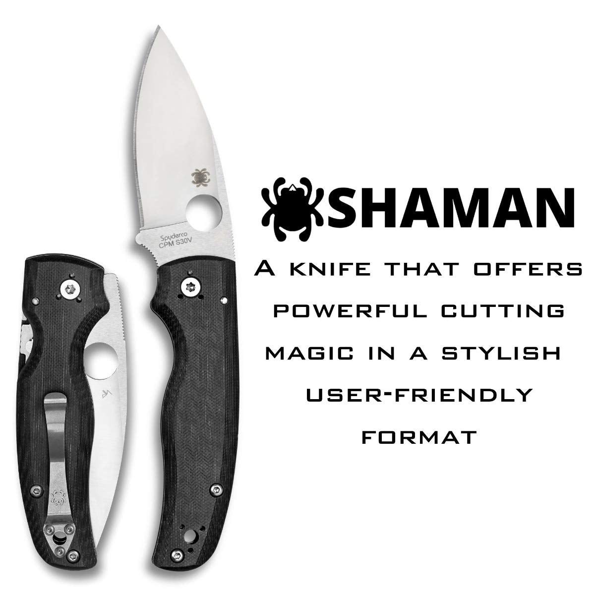 Spyderco C229GP Shaman Signature Knife with 3.58" CPM S30V Stainless Steel Blade