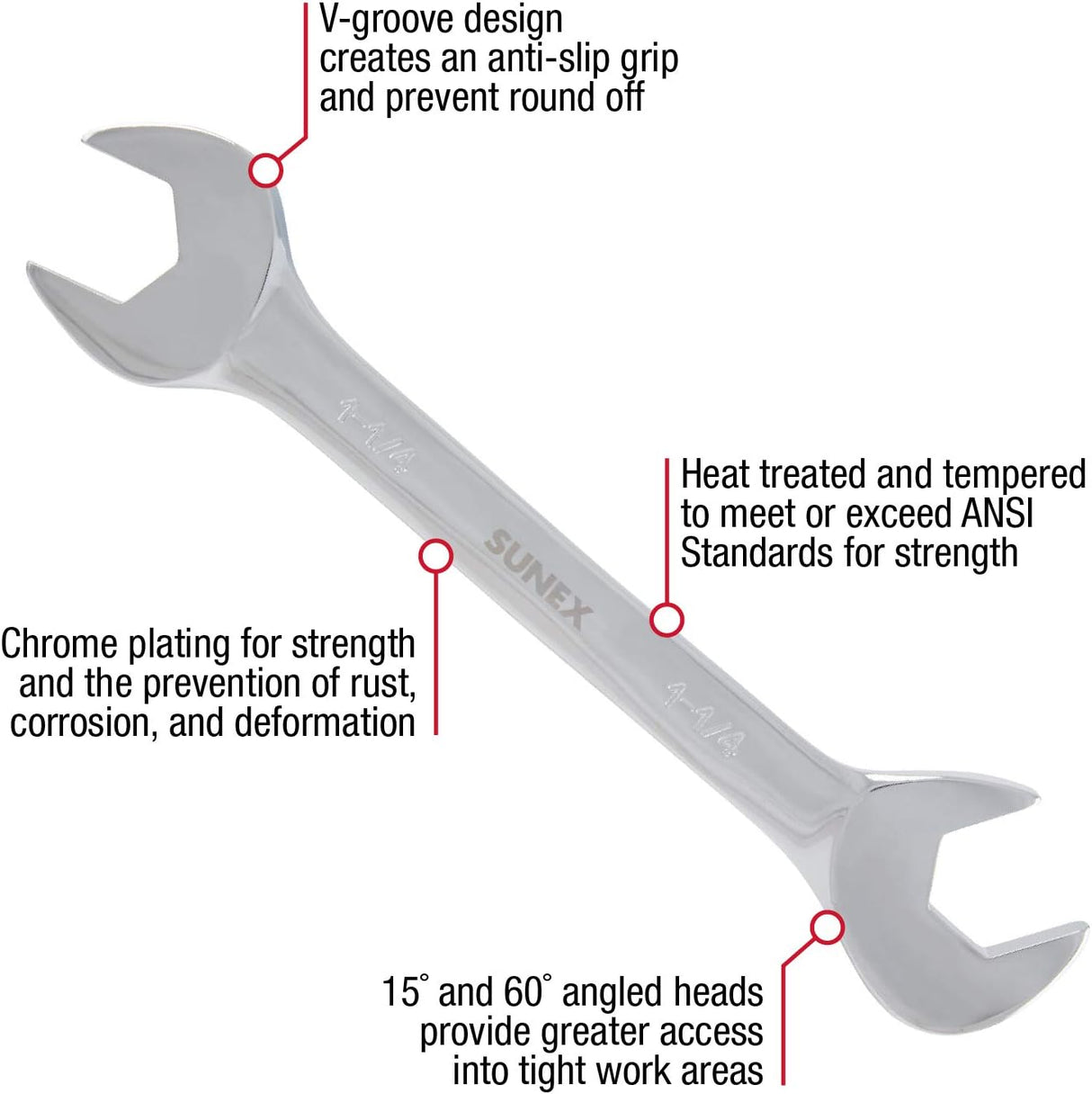 Sunex 9914A 14 Pc. Full Polish  Sae Angle Head Wrench Set