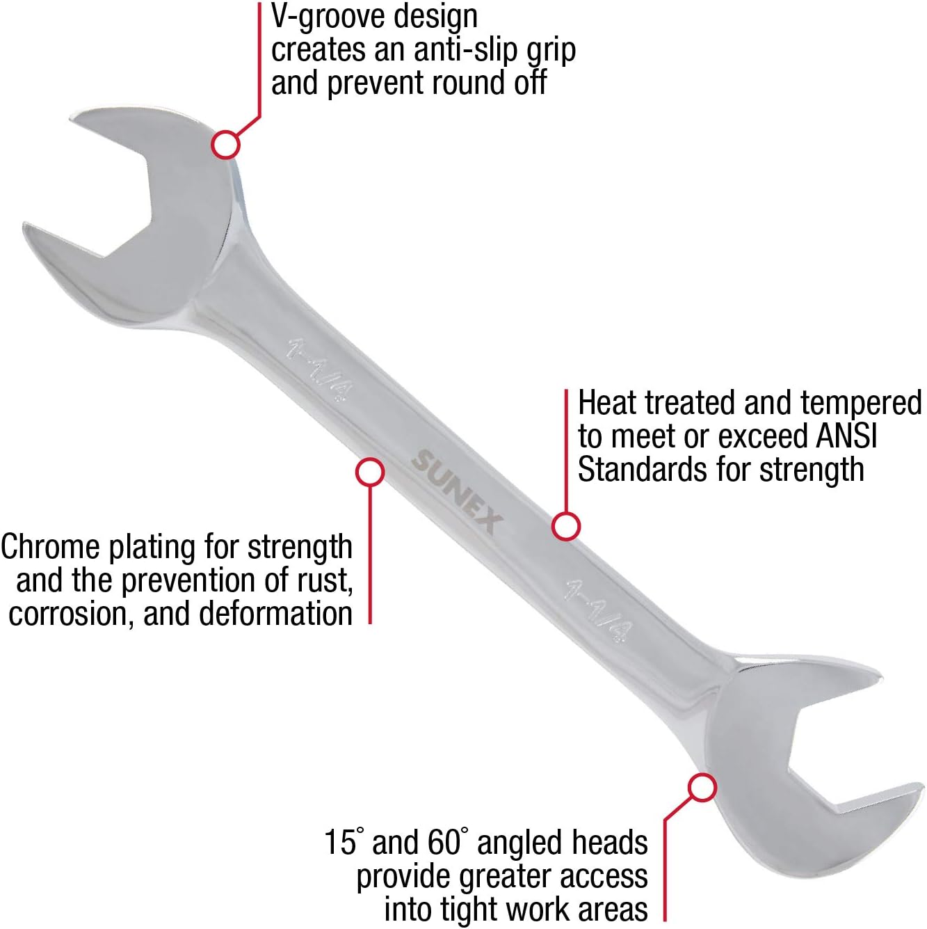Sunex 9914A 14 Pc. Full Polish  Sae Angle Head Wrench Set