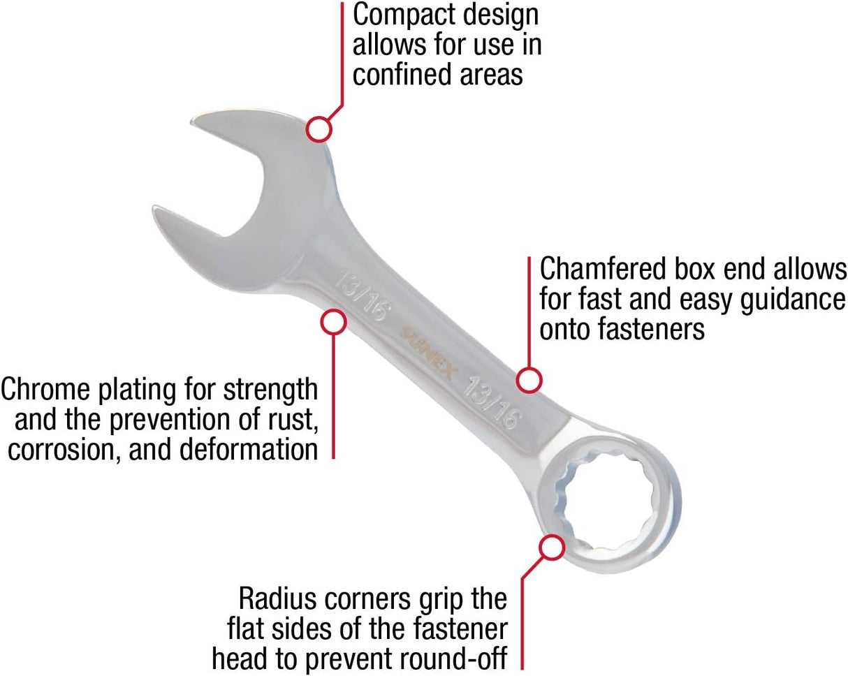Sunex 9930 Stubby Combination Wrench 7/8 In
