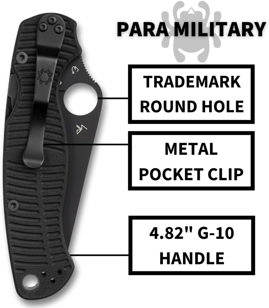 Spyderco C81GMCBKP2 Para Military 2 Salt Black