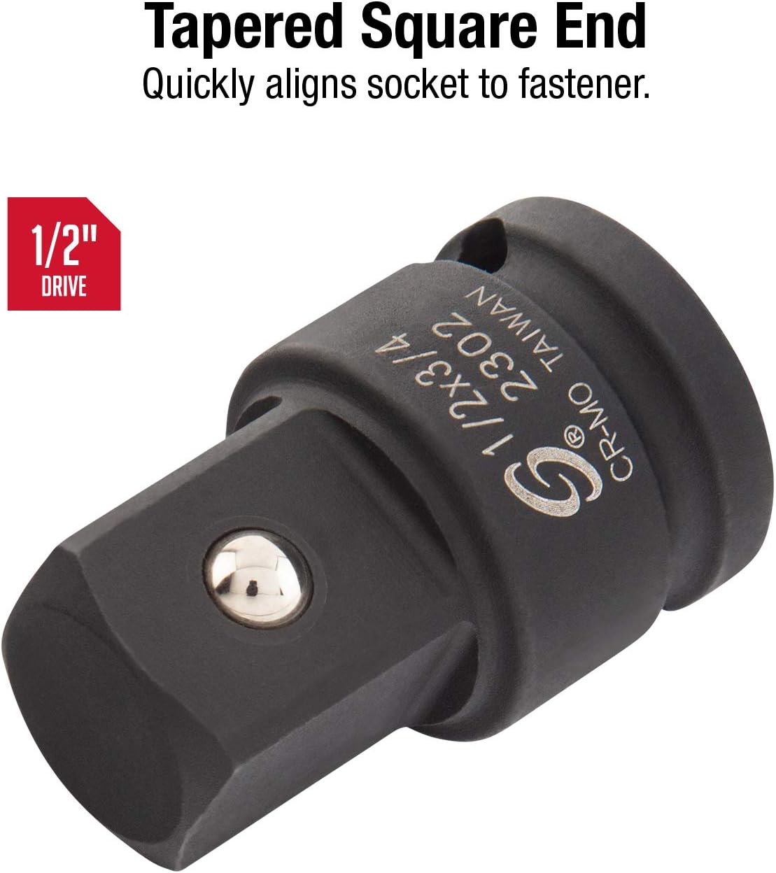 Sunex 2302 Socket Impact Adapter 1/2In. Female 3/4In. Male