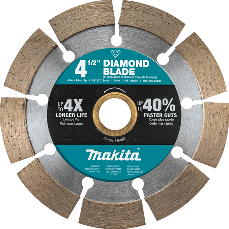 4‑1/2" Diamond Blade, Segmented, General Purpose
