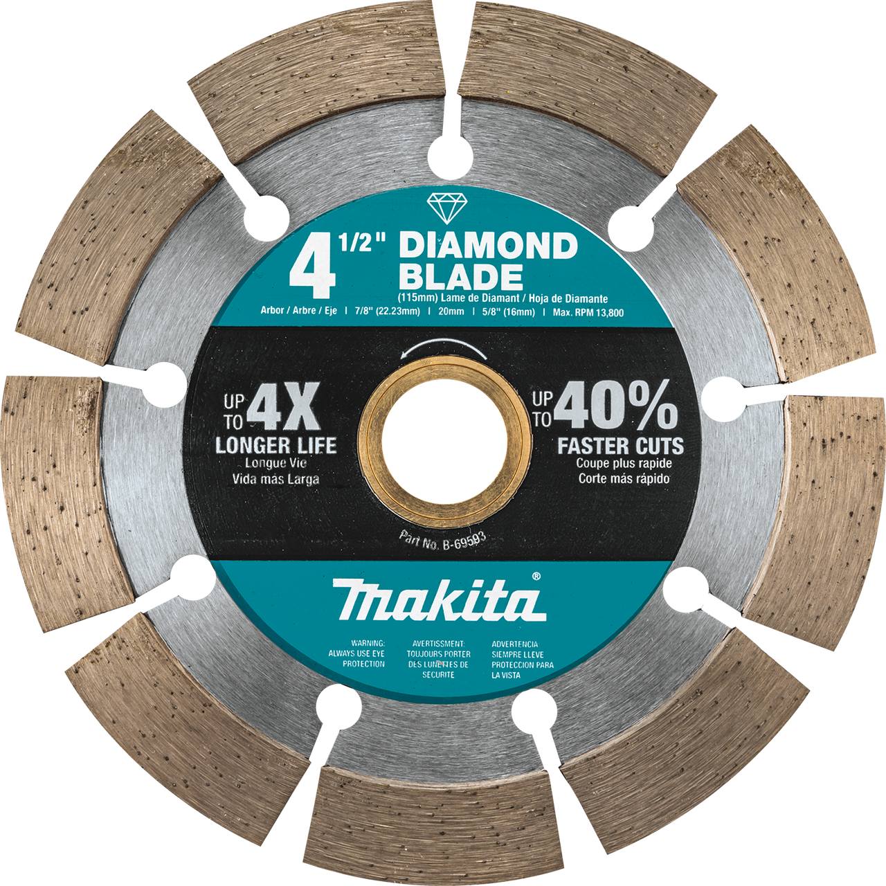 4‑1/2" Diamond Blade, Segmented, General Purpose