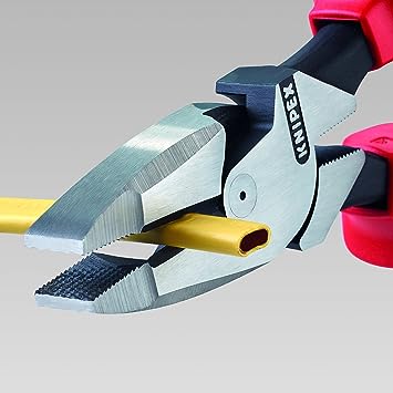 Knipex 09 11 240 9 1/2" High Leverage Lineman's Pliers New England with Fish Tape Puller & Crimper