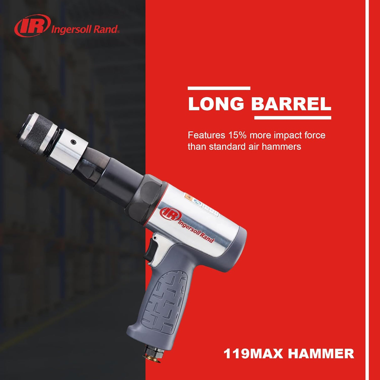 Ingersoll Rand 119MAXK Long Barrel Air Hammer Kit - Low Vibration