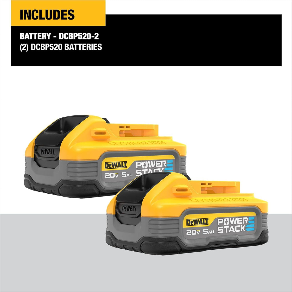 DEWALT DCBP520-2 20V MAX XR POWERSTACK 5 Ah Lithium Ion Battery 2-Pack