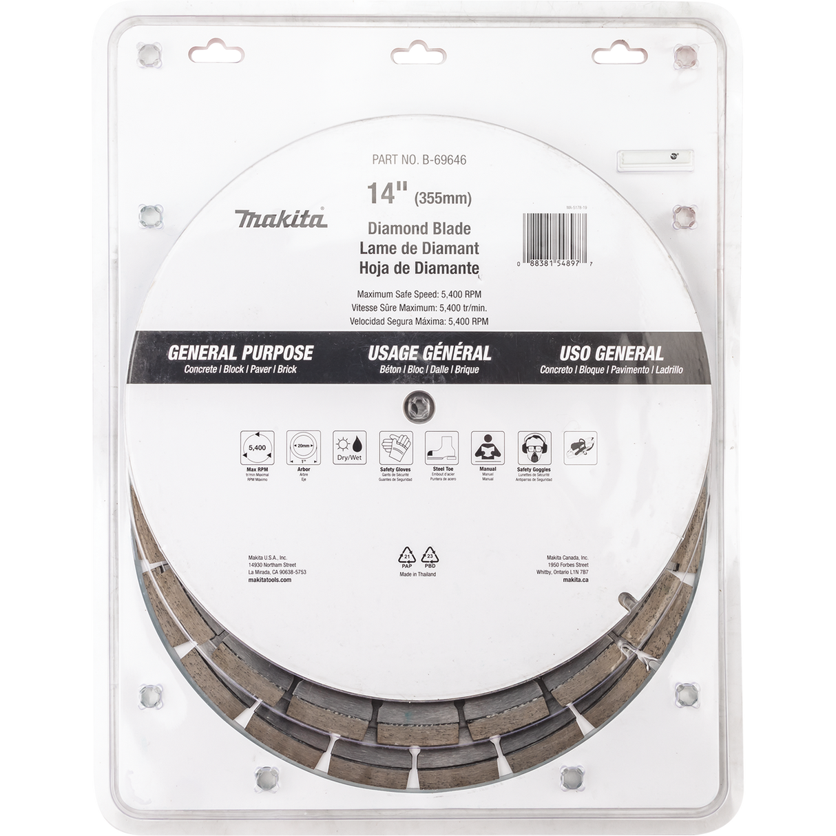 14" Diamond Blade, Segmented, General Purpose, Contractor 3/pk