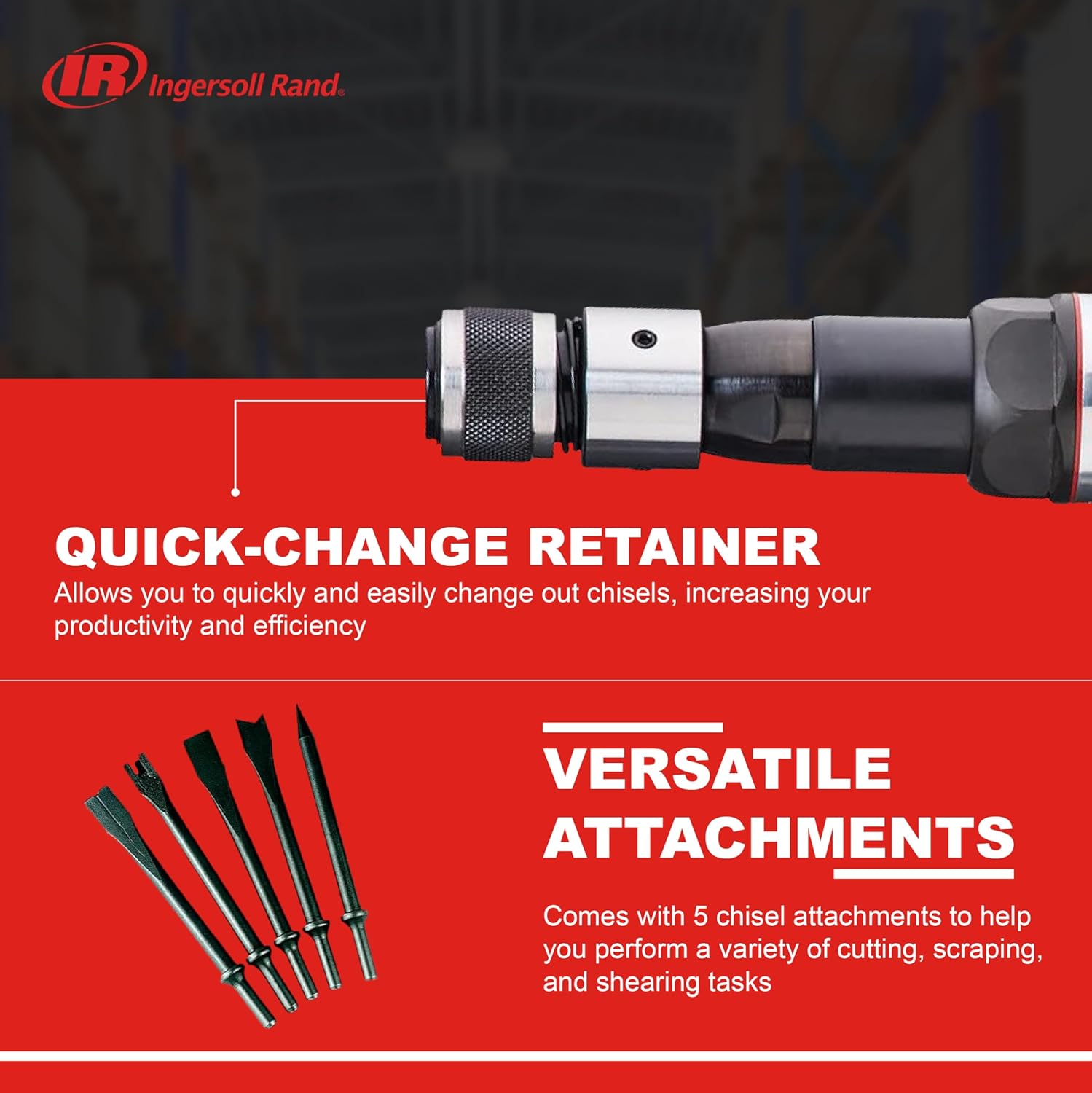 Ingersoll Rand 119MAXK Long Barrel Air Hammer Kit - Low Vibration