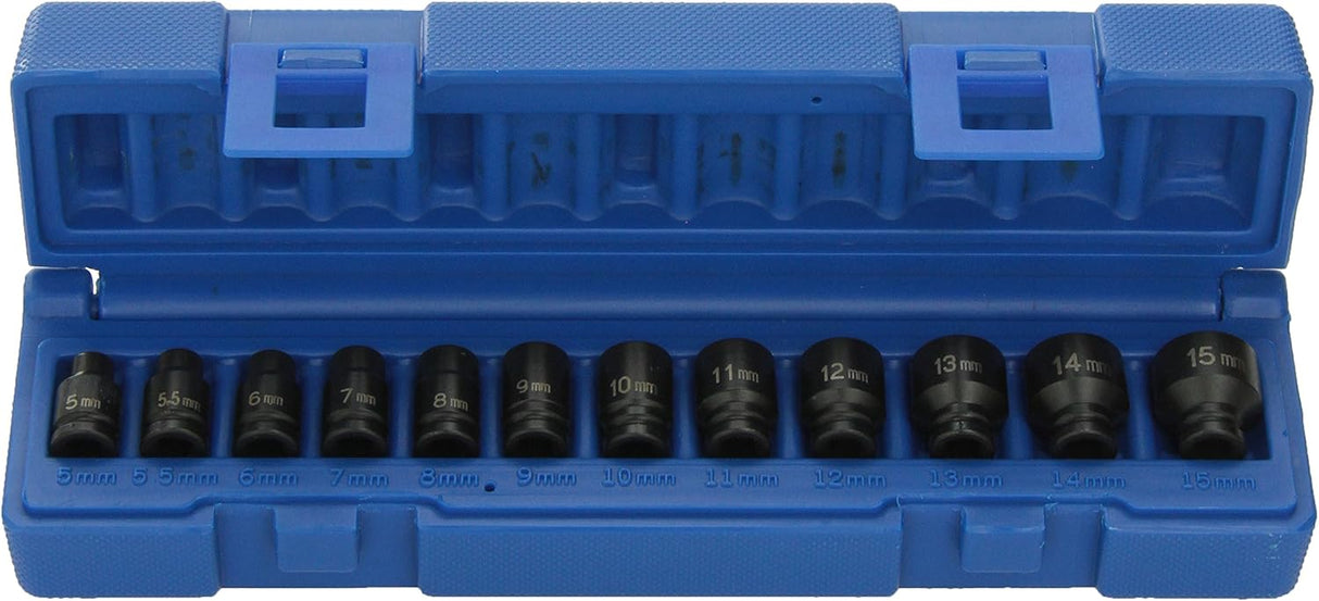 Grey Pneumatic 9712MG 1/4" Drive Standard Length Magnetic Impact Set