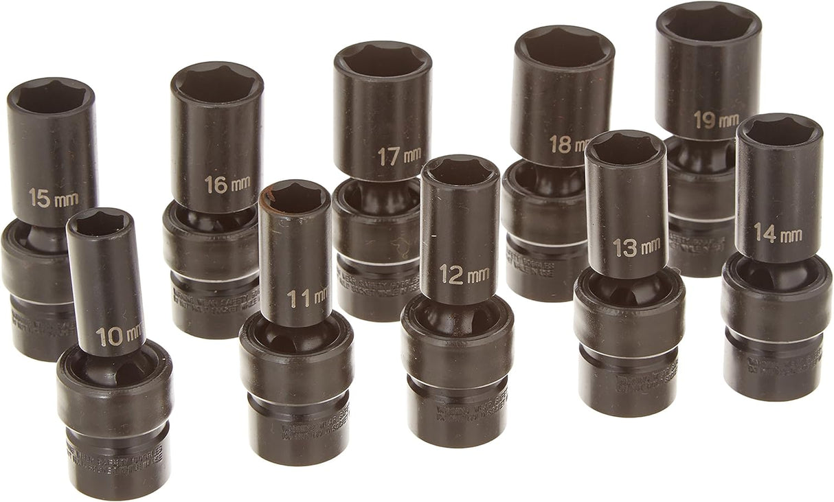 Grey Pneumatic 1210UMSD 3/8" Drive Semi-Deep Length Universal Set