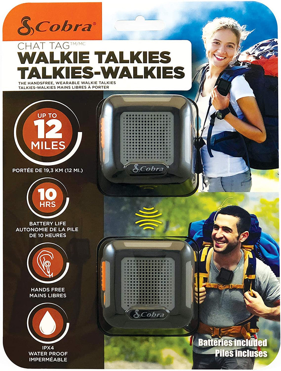 Cobra ACT220B Chat Tag Rock Wearable Walkie Talkies