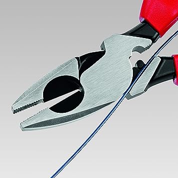 Knipex 09 11 240 9 1/2" High Leverage Lineman's Pliers New England with Fish Tape Puller & Crimper