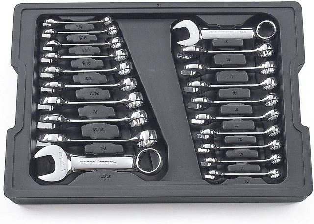 GEARWRENCH 20 Pc. 12 Point Stubby Combination SAE/Metric Wrench Set - 81903
