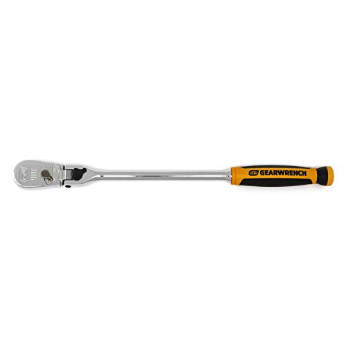 GEARWRENCH 81267T 3/8" Drive 90 Tooth Dual Material Locking Flex Head Teardrop Ratchet 13"