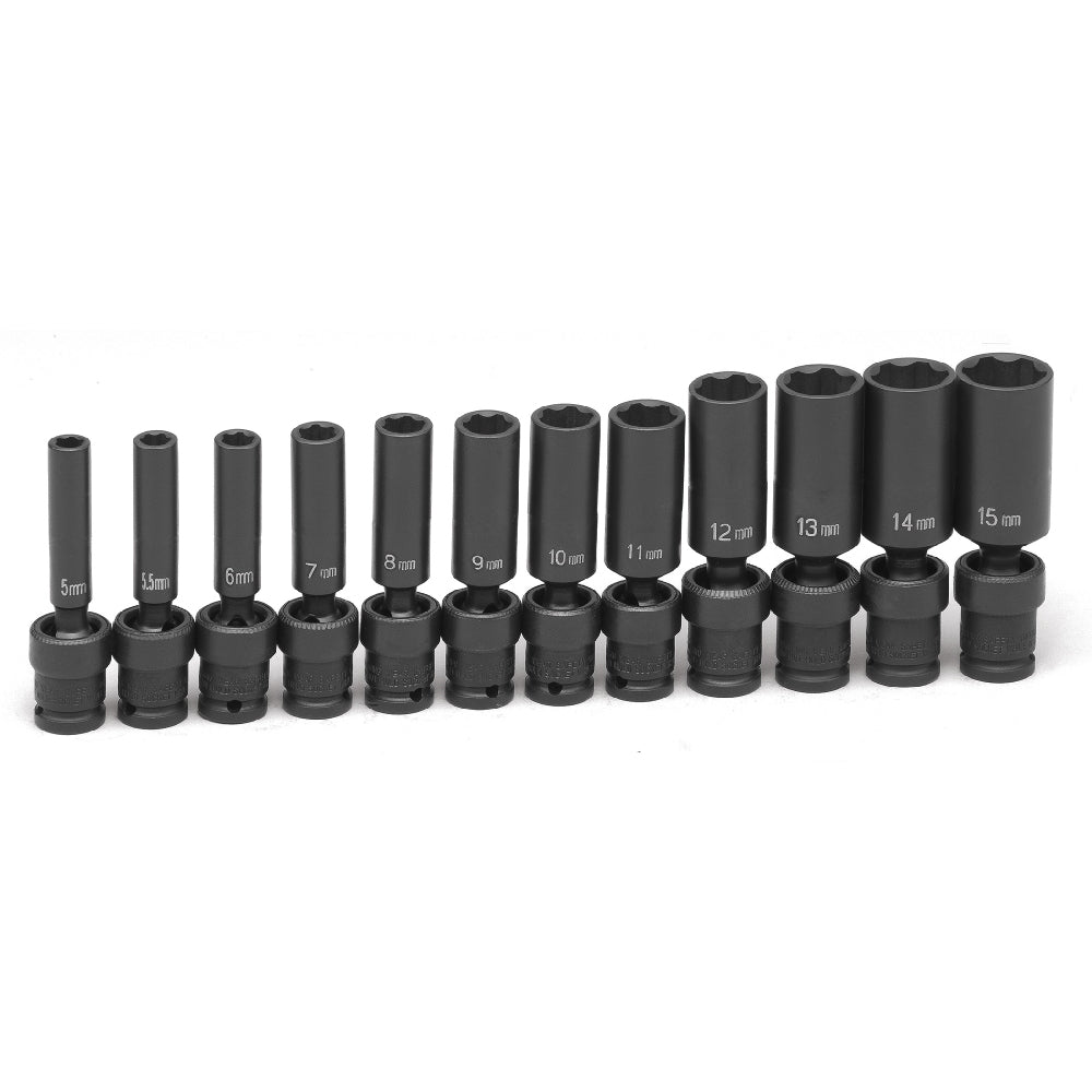 Grey Pneumatic 9712UMD 1/4" Drive Deep Length Surface Drive Universal Set