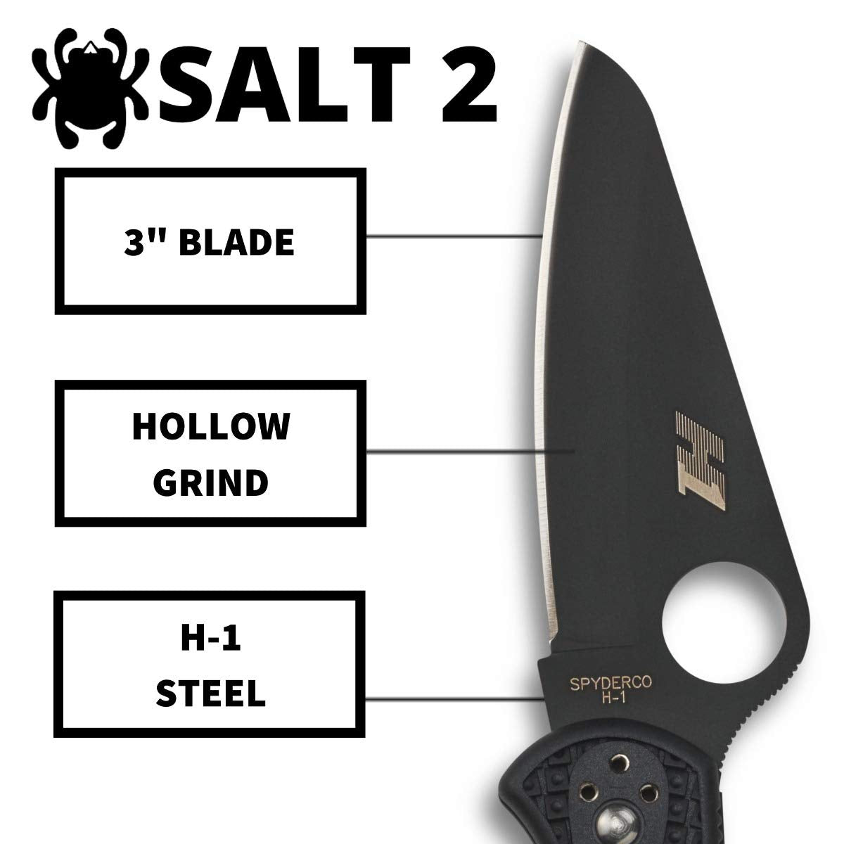 Spyderco C88PBBK2 Salt 2 Lightweight Knife