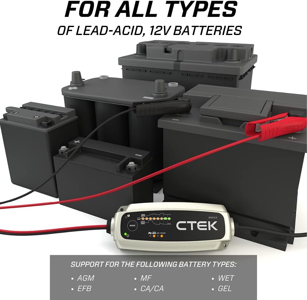 CTEK 40-255 CT5 Time To Go-12 Volt Battery Charger and Maintainer with Accessories