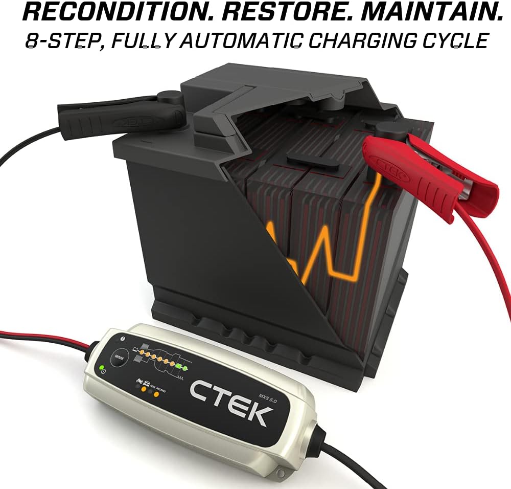CTEK 40-255 CT5 Time To Go-12 Volt Battery Charger and Maintainer with Accessories