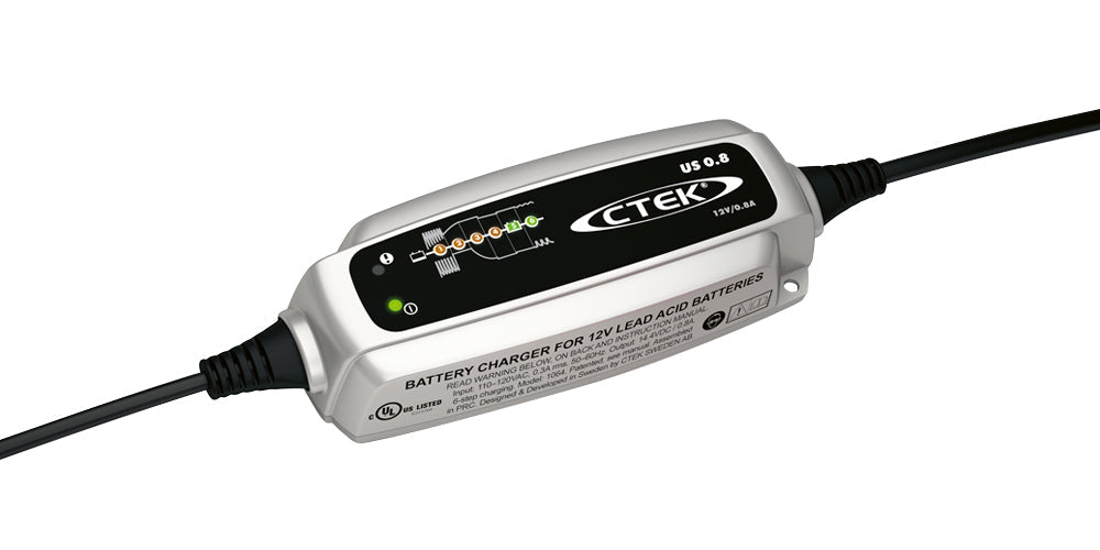 CTEK 56-865 US 0.8 12 Volt Fully Automatic 6 Step Battery Charger Black