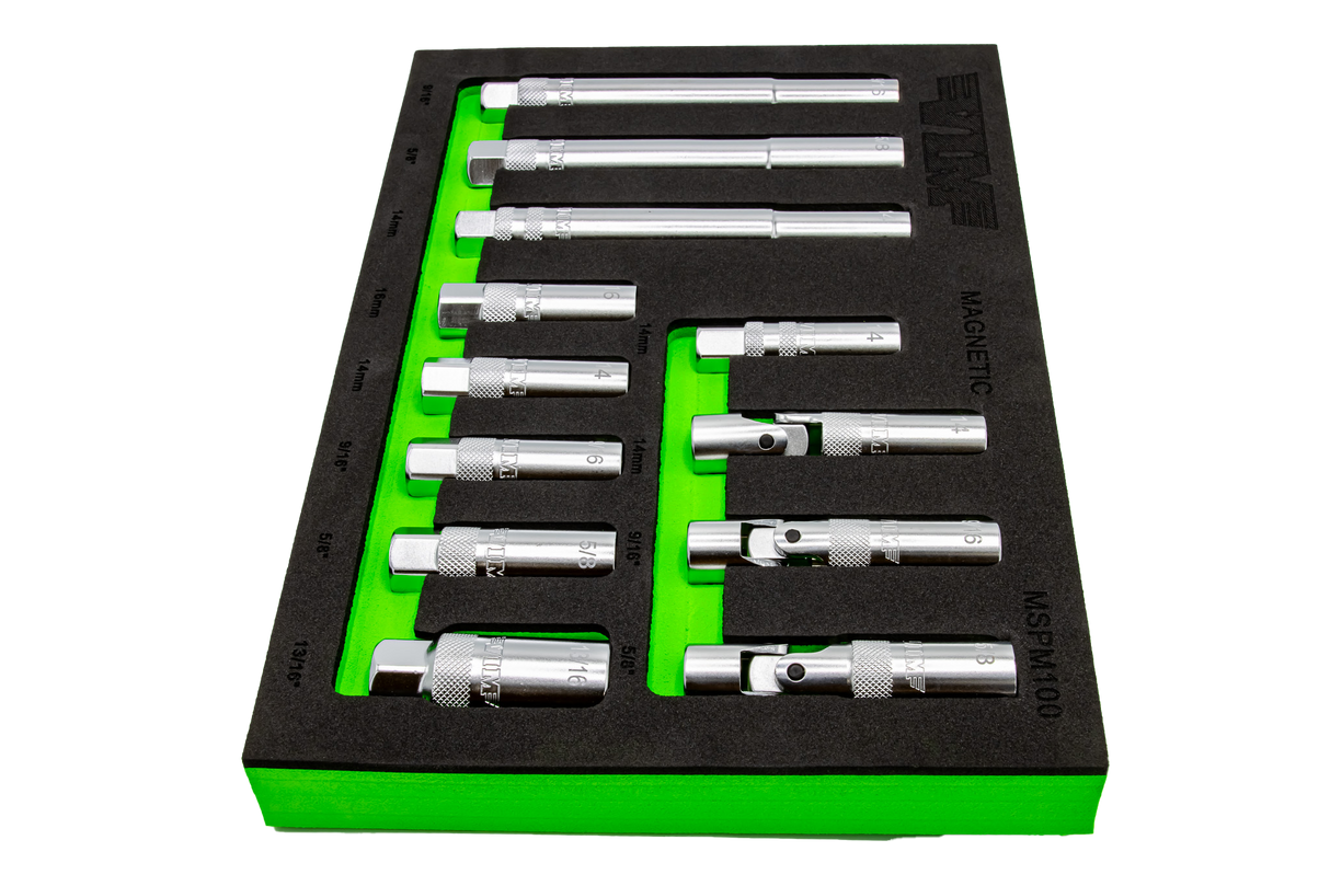 VIM Tools MSPM100 12 Piece Magnetic Spark Plug Socket Set