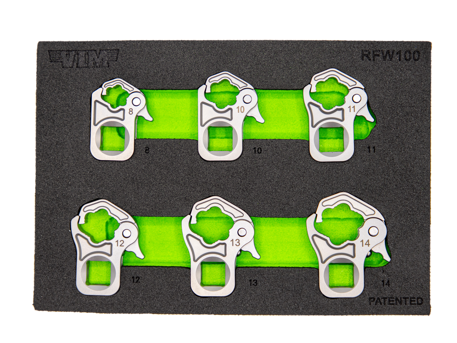 VIM Tools RFW100 6 Piece 3/8 Drive Ratcheting Flare Nut Wrench Set