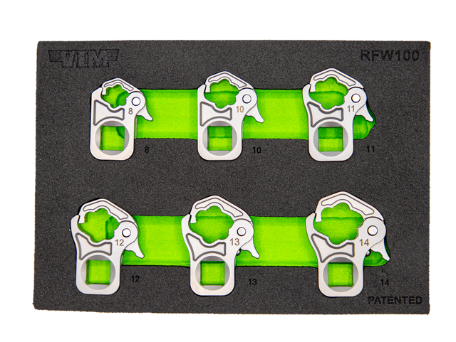VIM Tools RFW100 6 Piece 3/8 Drive Ratcheting Flare Nut Wrench Set