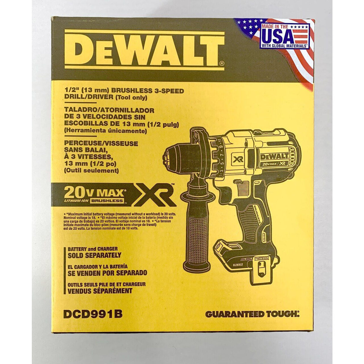 20V MAX* CORDLESS BRUSHLESS XR® 3-SPEED DRILL / DRIVER KIT